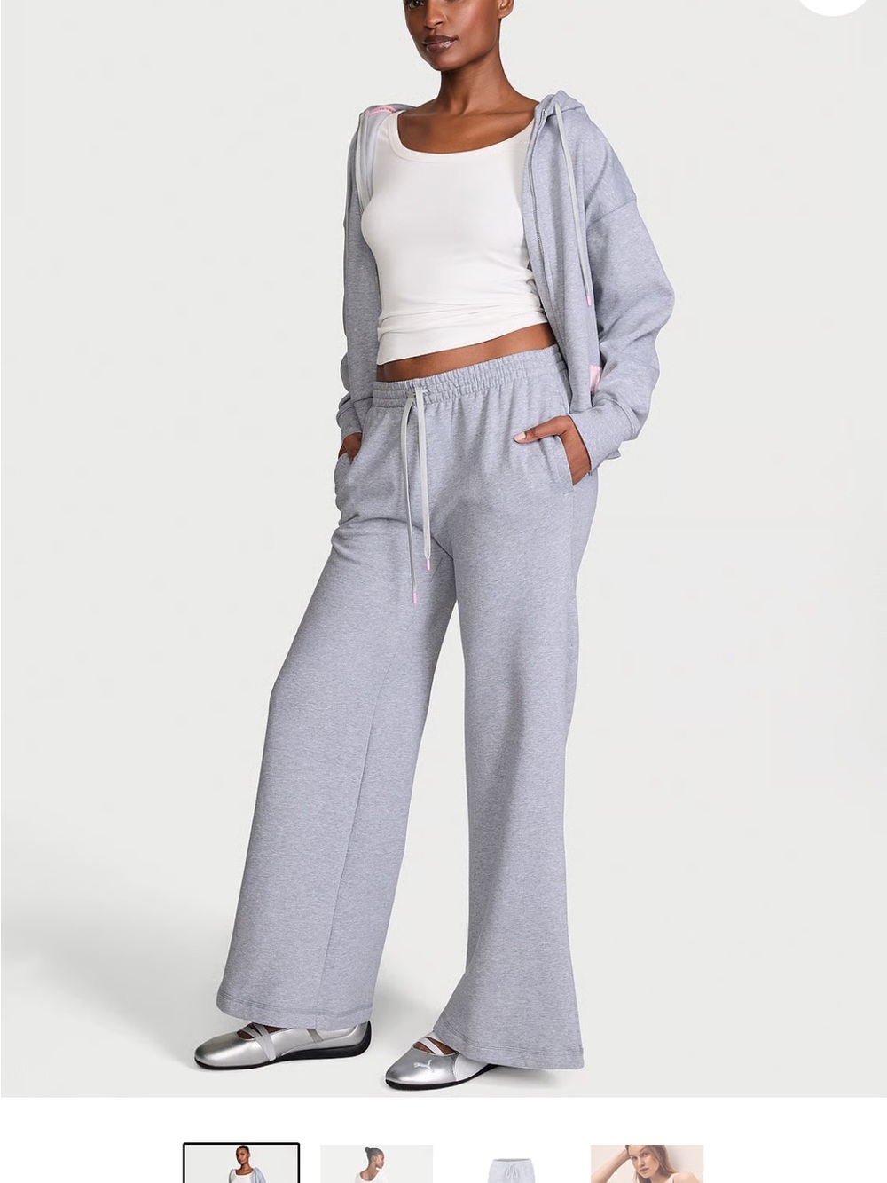 NWT Victoria’s Secret ANGEL ESSENTIALS Iconic Fleece Wide-Leg Sweatpant